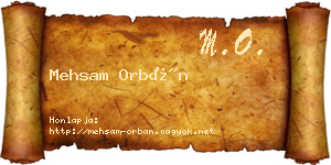 Mehsam Orbán névjegykártya